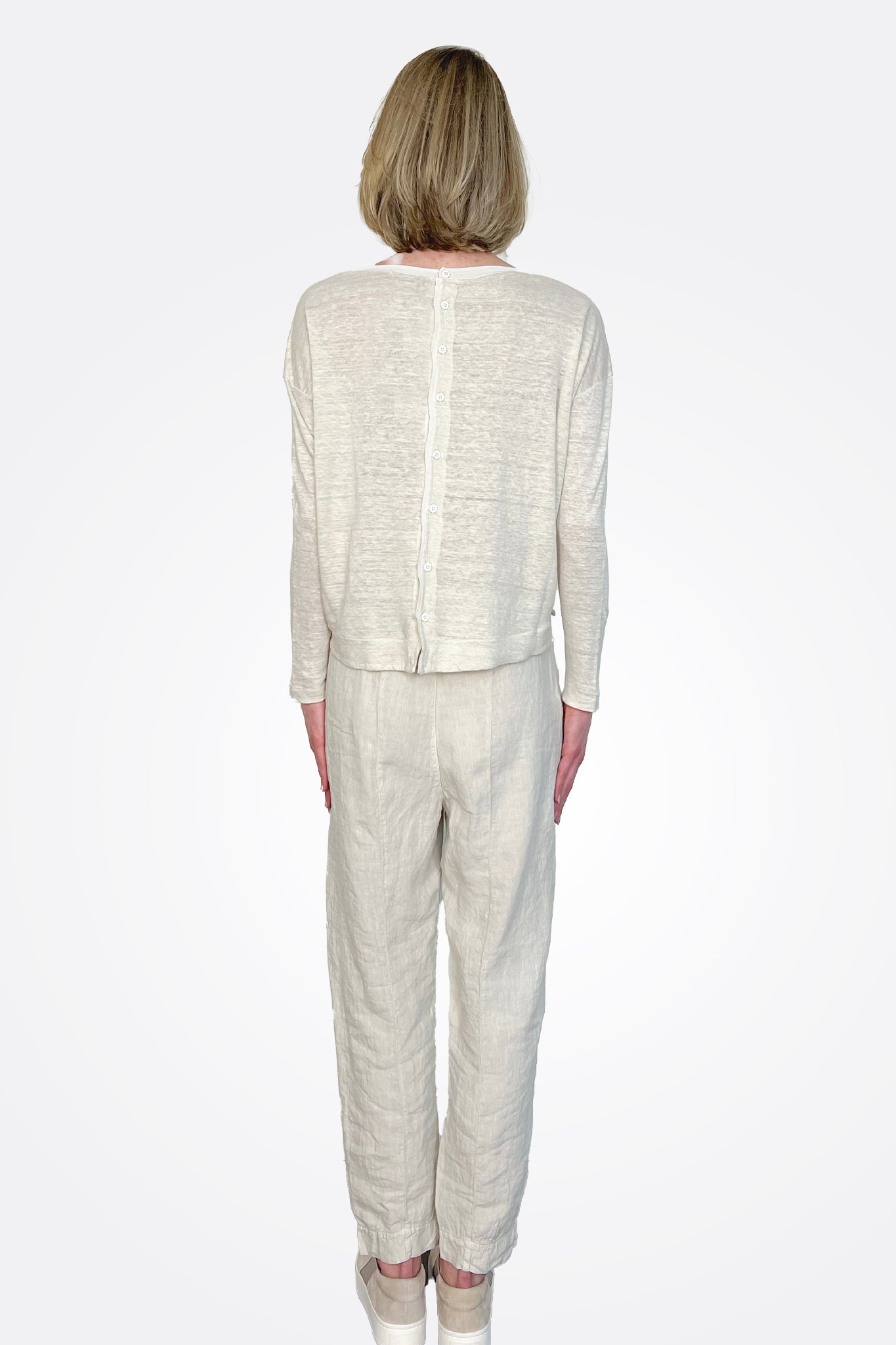 Linen Pocket Pants - Ivory by Transit Par-Such — view 3