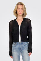 Jac Cropped Knit Cardigan - Black by Wooden Ships | 25 South Boutiques