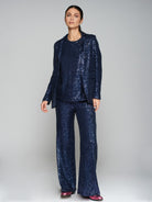 Venus Sequin Trousers - Navy by Vilagallo | 25 South Boutiques