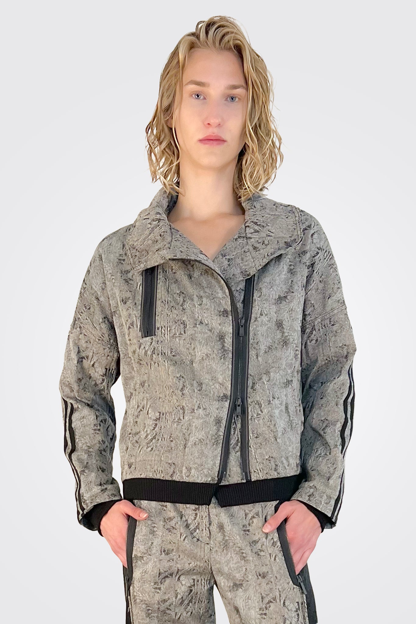 Zip Up Print Jacket - Grey by Beate Heymann — view 3