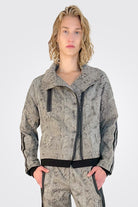 Zip Up Print Jacket - Grey by Beate Heymann — view 3