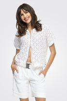 Short Sleeve Lace Zip Jacket - Milky by Beate Heymann | 25 South Boutiques