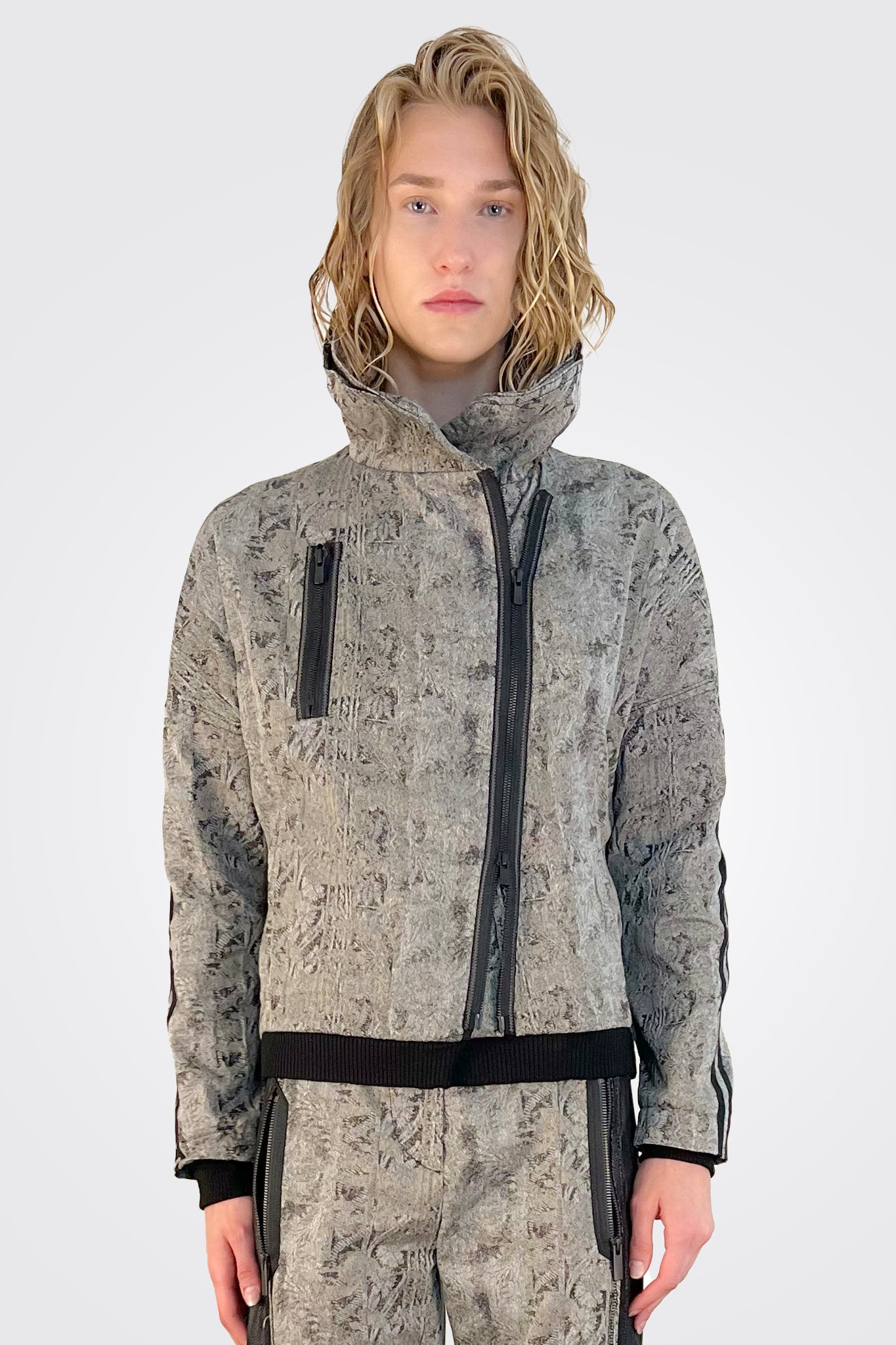 Zip Up Print Jacket - Grey by Beate Heymann — alternate view