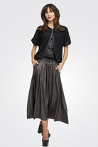 Belted Shiny Maxi Skirt - Ebony by Beate Heymann | 25 South Boutiques