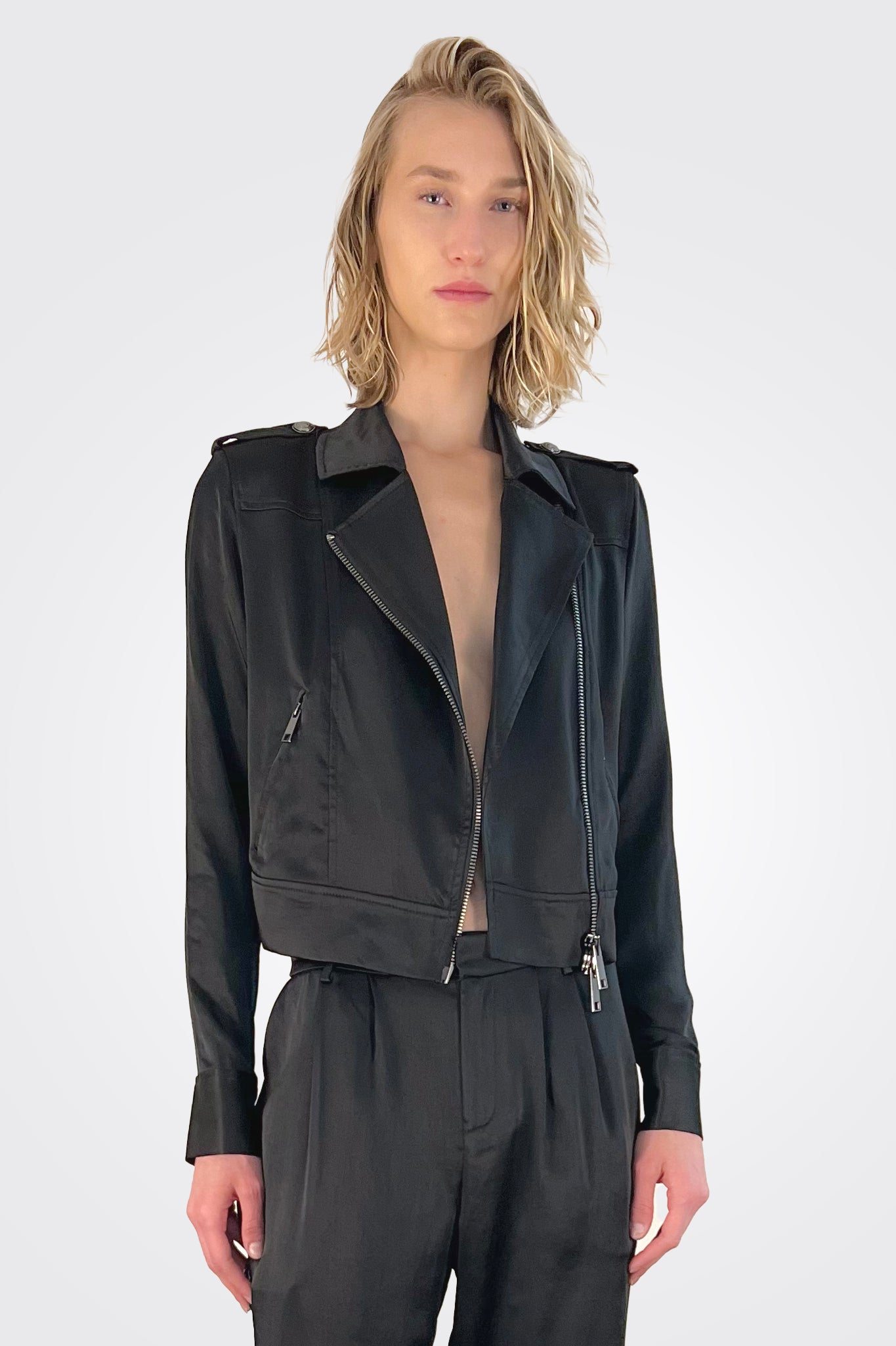 Alice Satin Jacket - Black by Ramy Brook | 25 South Boutiques