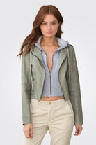 Molly Patina Leather Jacket - Army / Heather by Jakett | 25 South Boutiques