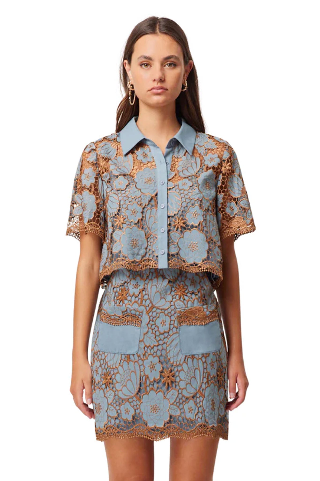Jasmine Mini Skirt - Blue Bronze by Elliatt — view 3