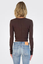 Lyla Ribbed Cardigan - Java by Michael Stars — alternate view