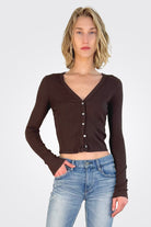 Lyla Ribbed Cardigan - Java by Michael Stars | 25 South Boutiques