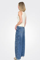 Appliqués Long Wide Leg Denim - Blue by Seventy Venezia — alternate view