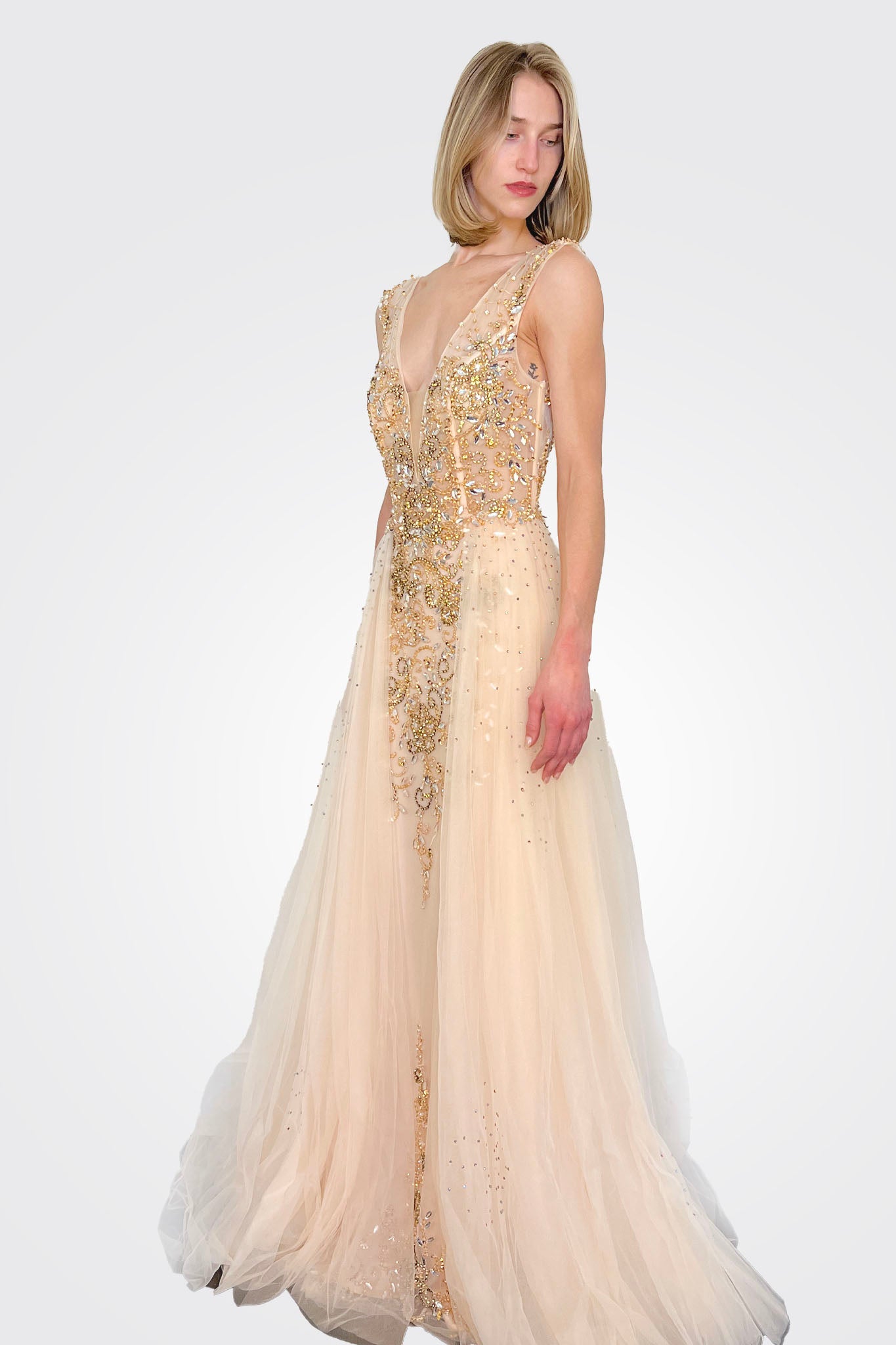 Sequin Tulle Gown - Blush by Jovani | 25 South Boutiques
