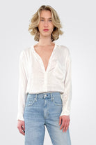 Joss Silk Shirt - White by CP Shades — alternate view