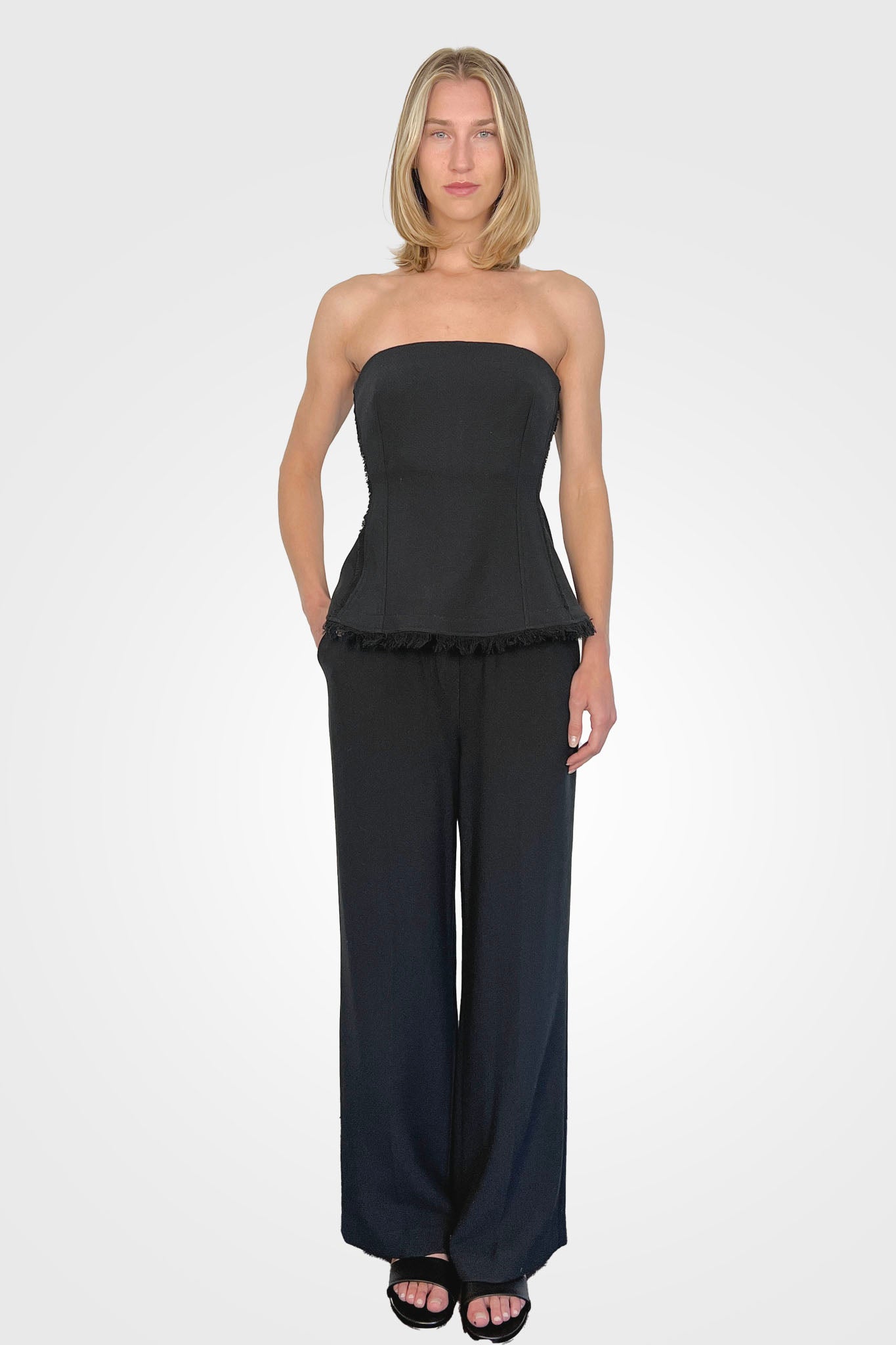 Theodora Bustier Top - Black by Jonathan Simkhai — alternate view