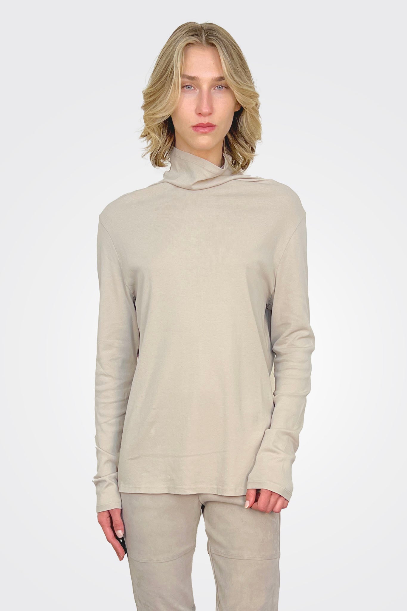 Cotton Turtleneck - Jute by Kristensen | 25 South Boutiques