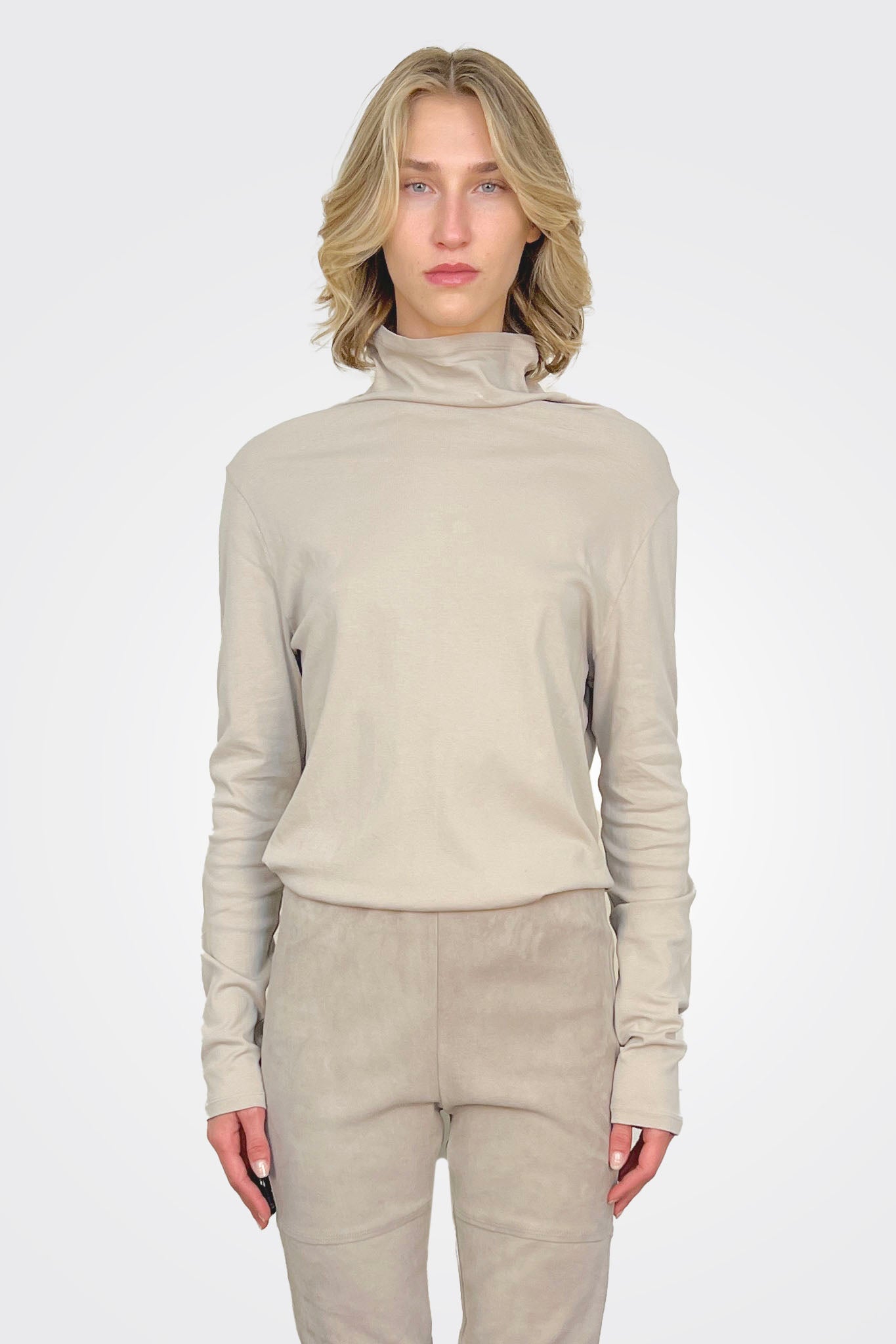 Cotton Turtleneck - Jute by Kristensen — view 3
