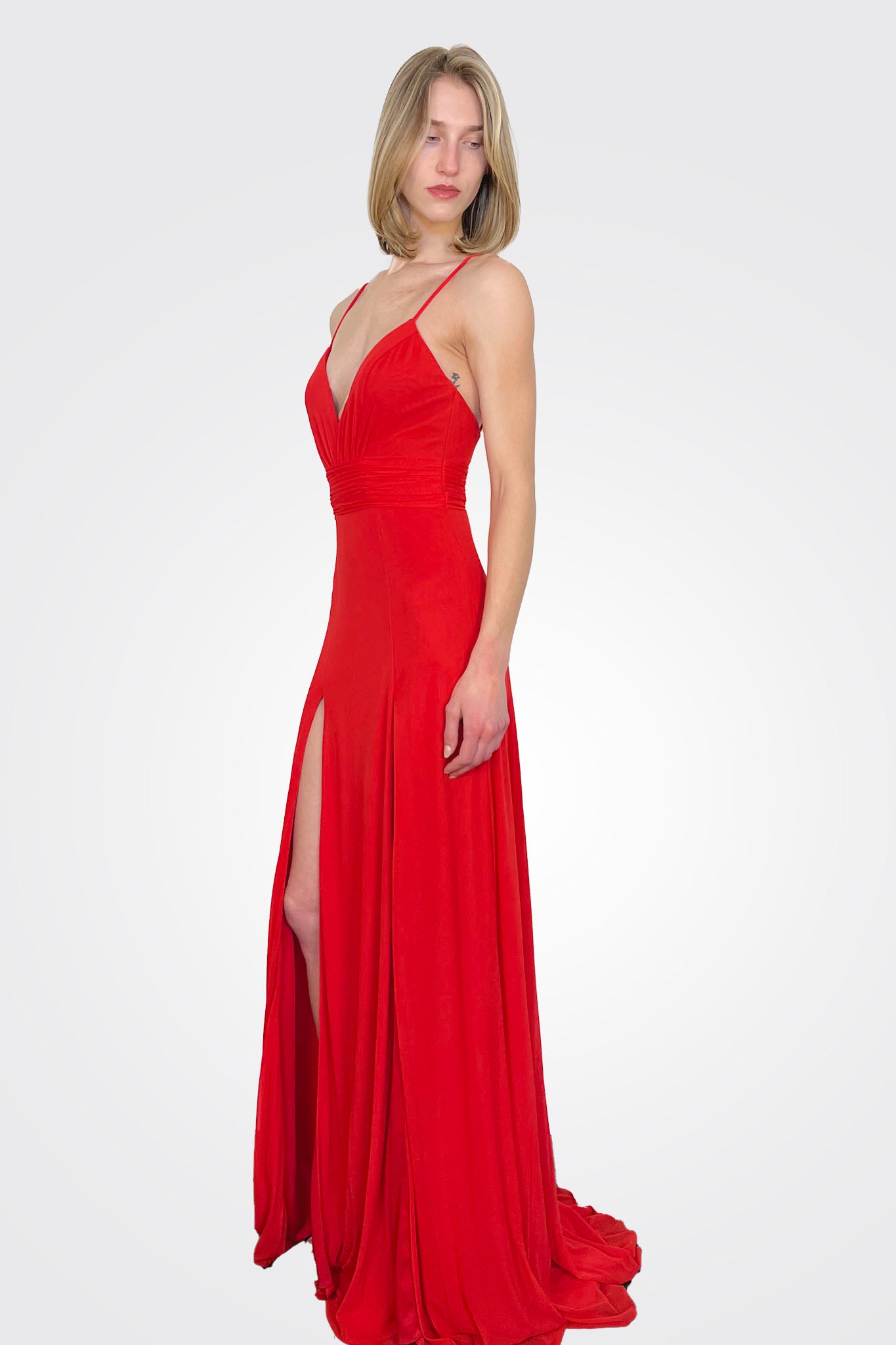 Double Slit Gown - Red by Jovani | 25 South Boutiques