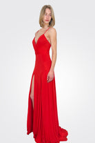 Double Slit Gown - Red by Jovani | 25 South Boutiques