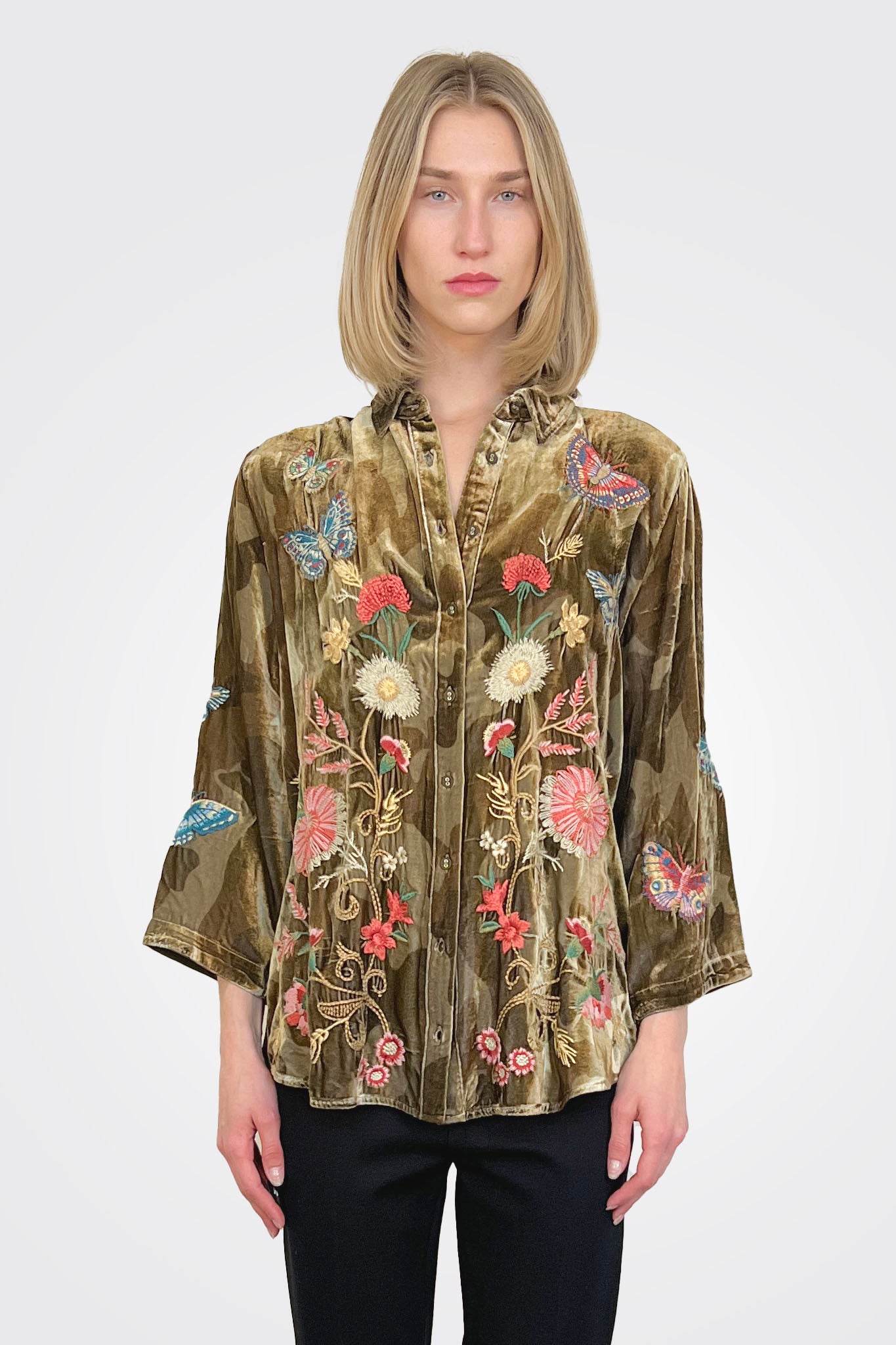 Luciana Velvet Blouse - Multi by Johnny Was | 25 South Boutiques