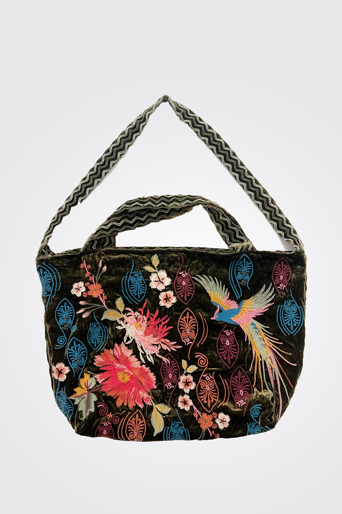 Ashira Velvet Tote Bag - Deep Green by Johnny Was | 25 South Boutiques