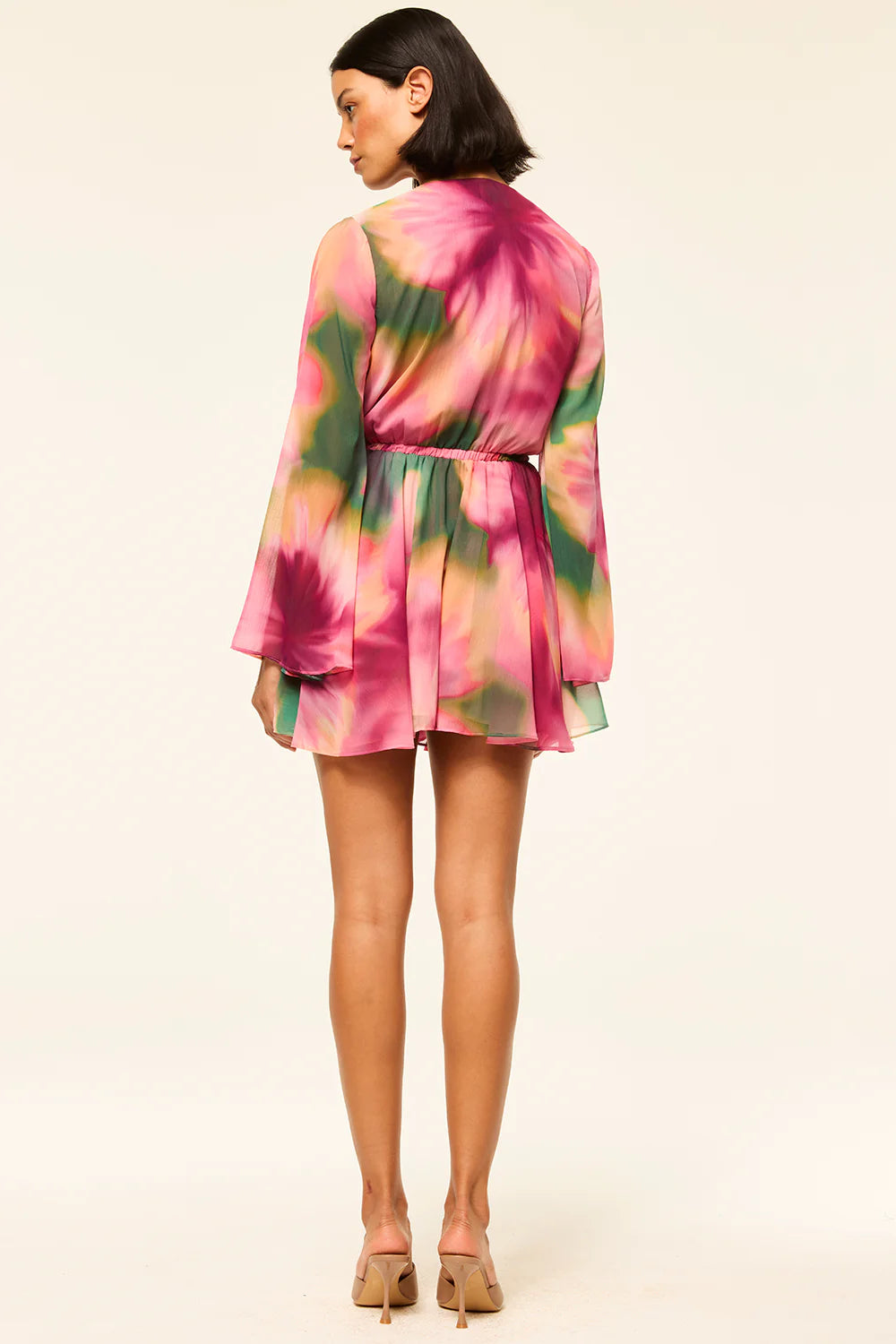 Kaia Dress - Blurred Hibiscus Chiffon by Misa — view 4