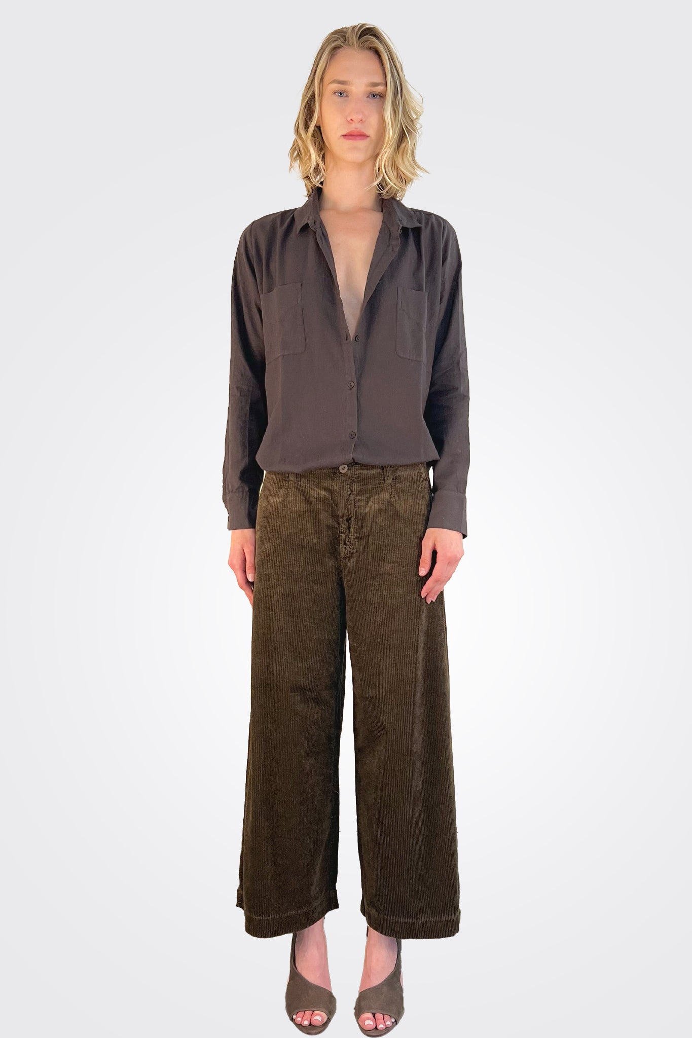 Cotton Pocket Detail Shirt - Kakao by Private 0204 — alternate view