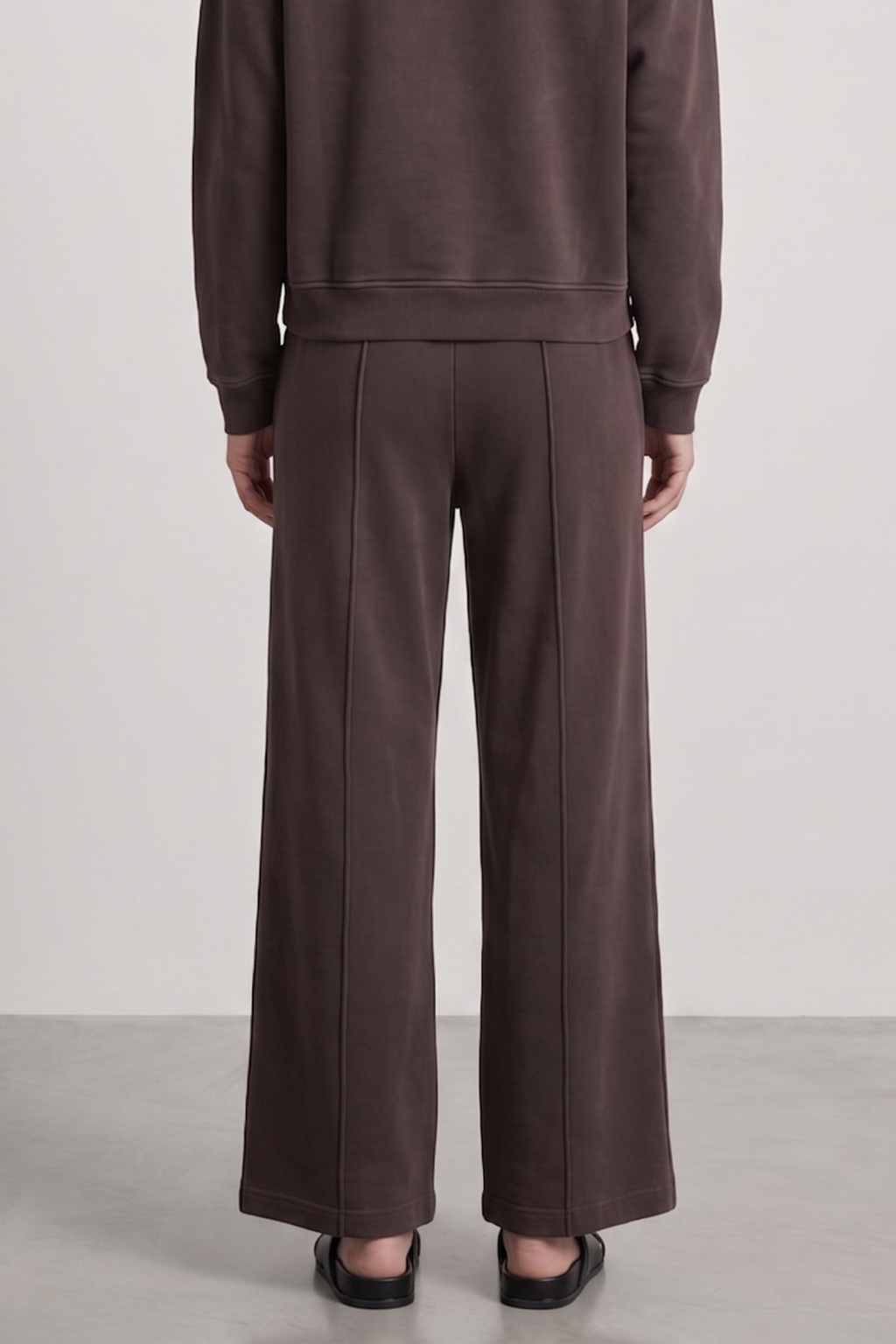 Puka Wide Leg Lounge Pant - Black Bean by Keeling — view 3