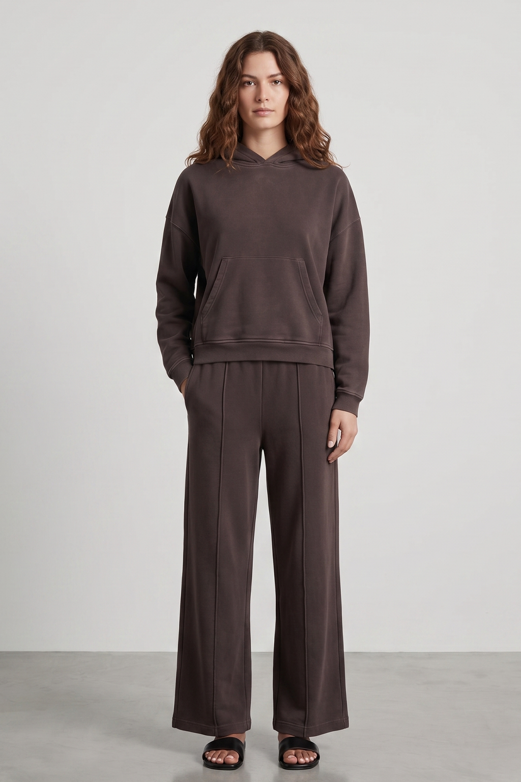 Puka Wide Leg Lounge Pant - Black Bean by Keeling | 25 South Boutiques