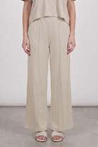 Puka Wide Leg Lounge Pant - Khaki by Keeling — alternate view