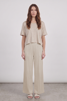 Puka Wide Leg Lounge Pant - Khaki by Keeling | 25 South Boutiques
