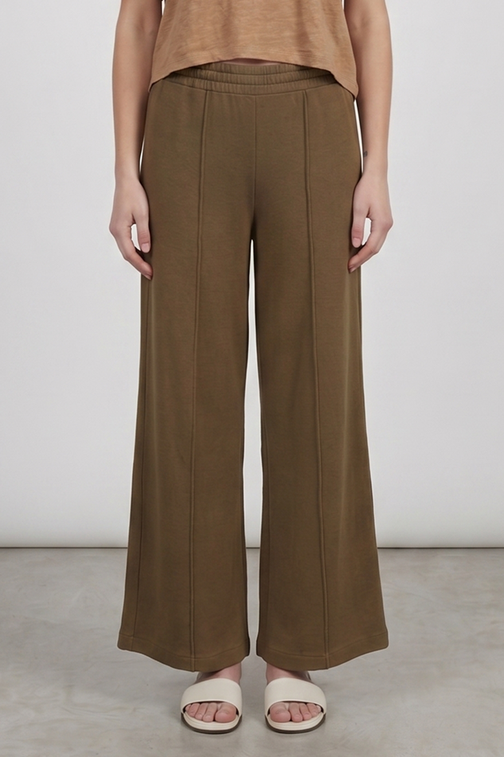 Puka Wide Leg Lounge Pant - Mocha by Keeling — alternate view