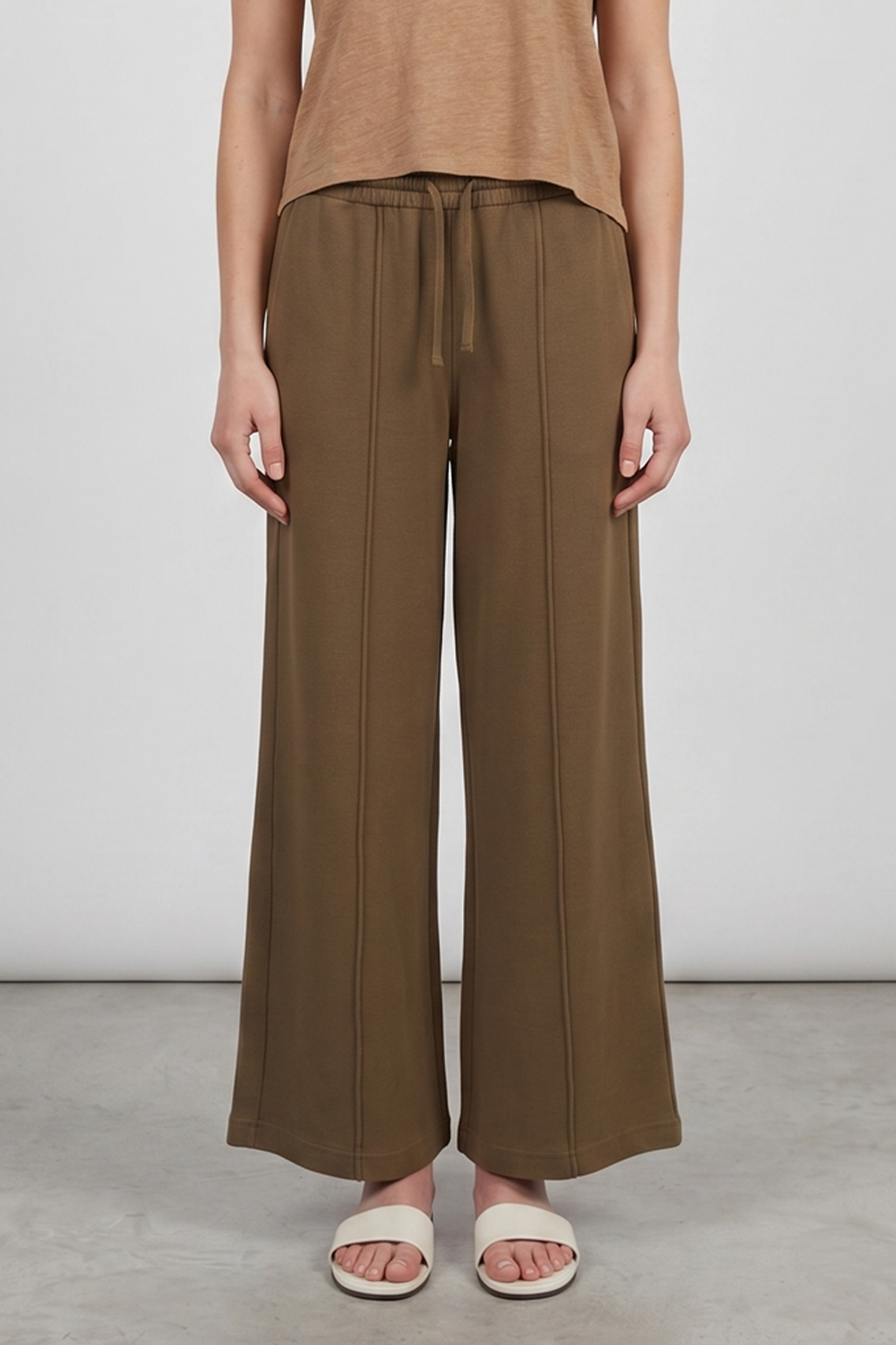 Puka Wide Leg Lounge Pant - Mocha by Keeling — view 3