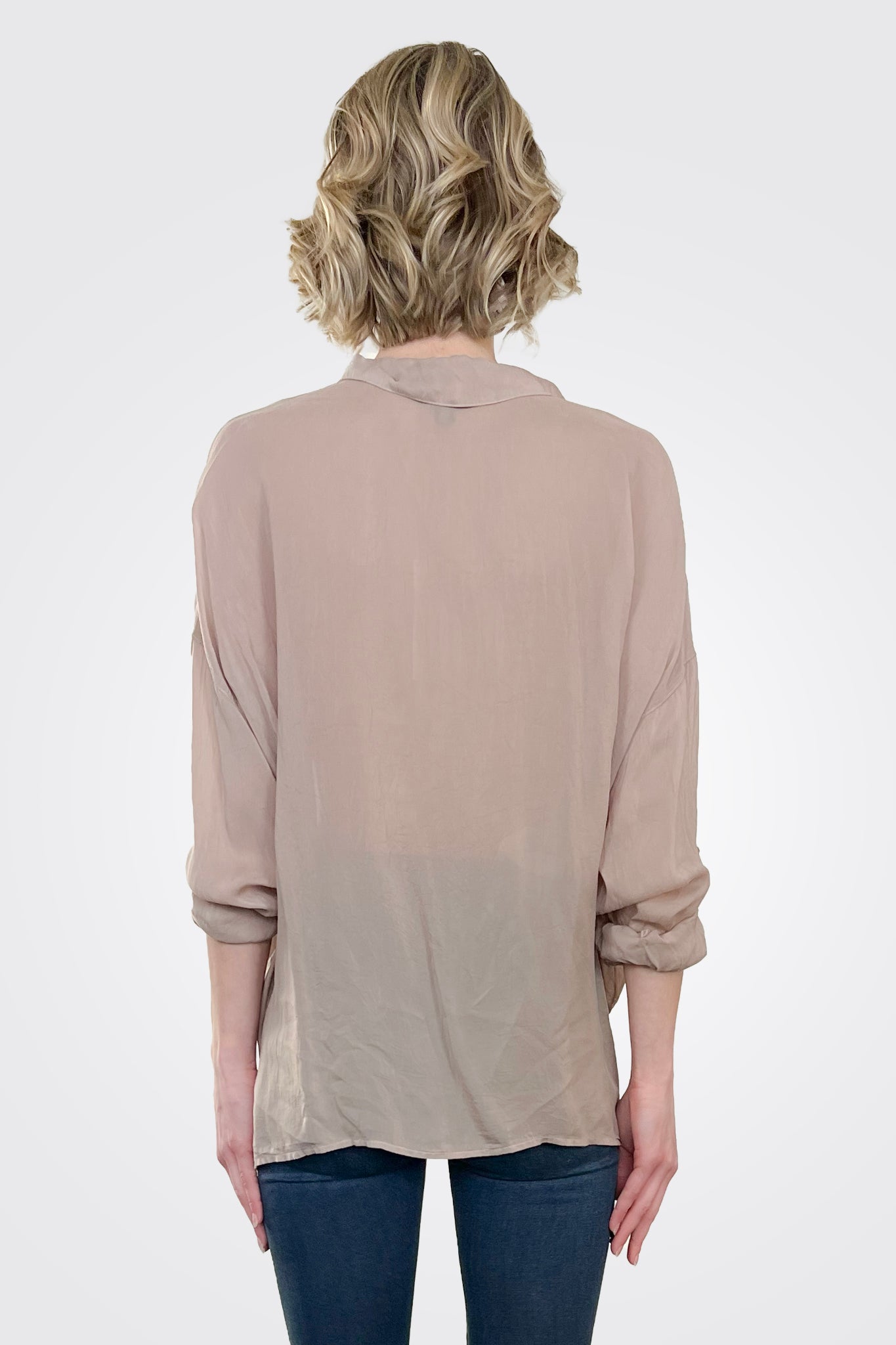 Cargo Pocket Tie Front Top - Khaki by Maven West — alternate view