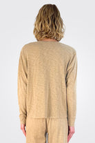 Billie Boyfriend Long Sleeve Tee - Khaki by HelloNite — alternate view