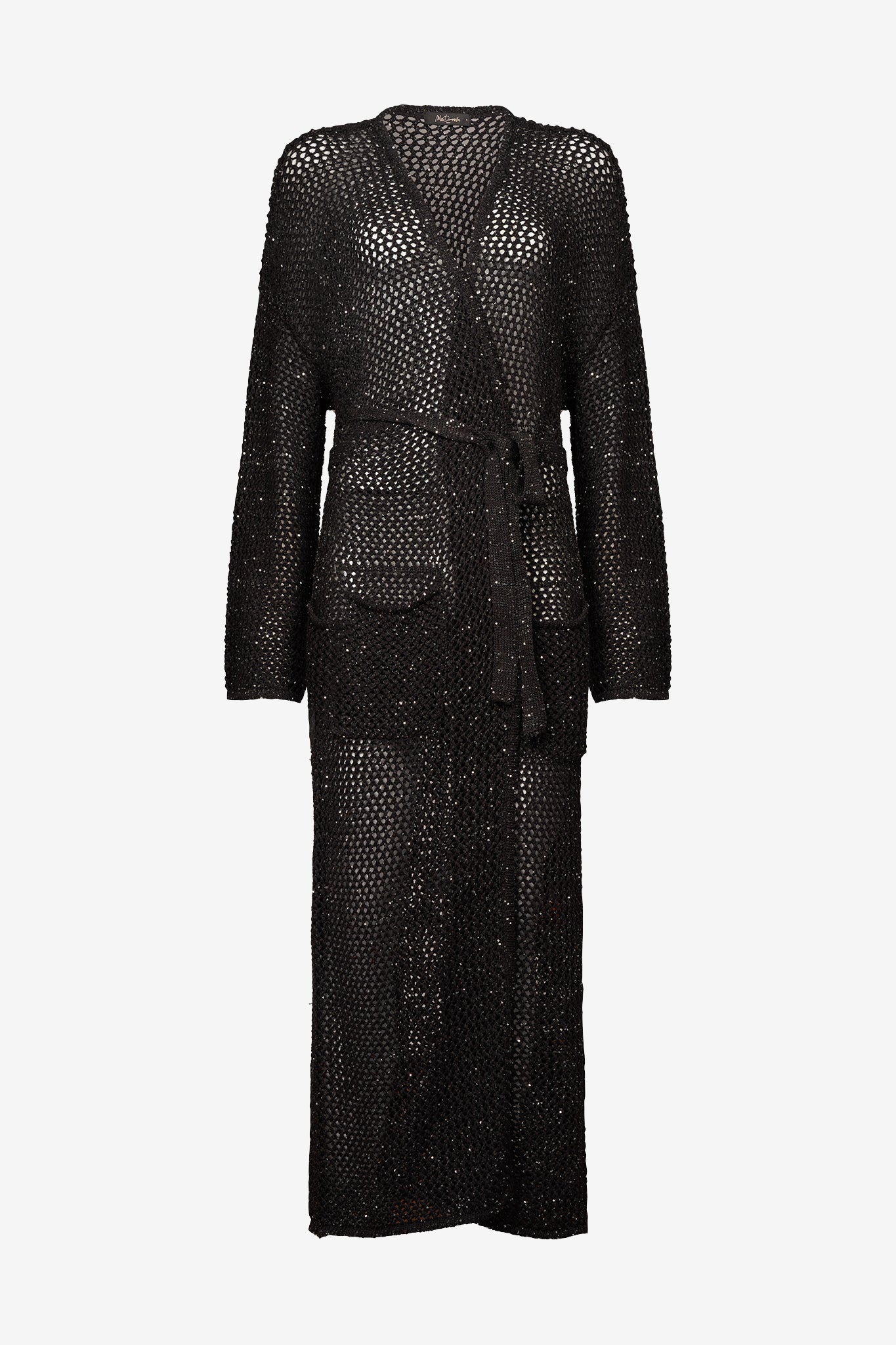 Kiah Knitted Coat - Black by Mes Demoiselles — view 4