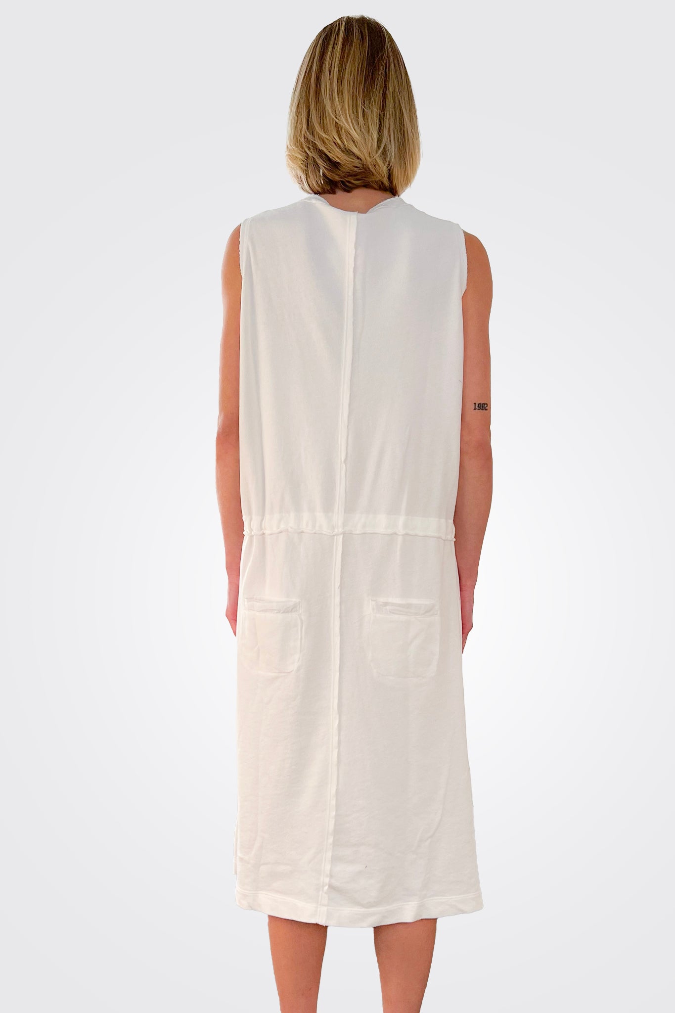 Cotton Synched Waist Dress - Natural by Kristensen — view 3