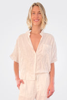 Cotton Short Sleeve Shirt - White by Kristensen | 25 South Boutiques