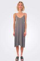 Sheer Silk Slip Dress - Grey by Kristensen | 25 South Boutiques