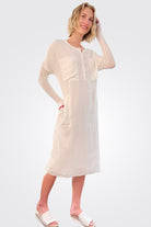 Crepe Georgette Shirt Dress - Natural by Kristensen | 25 South Boutiques