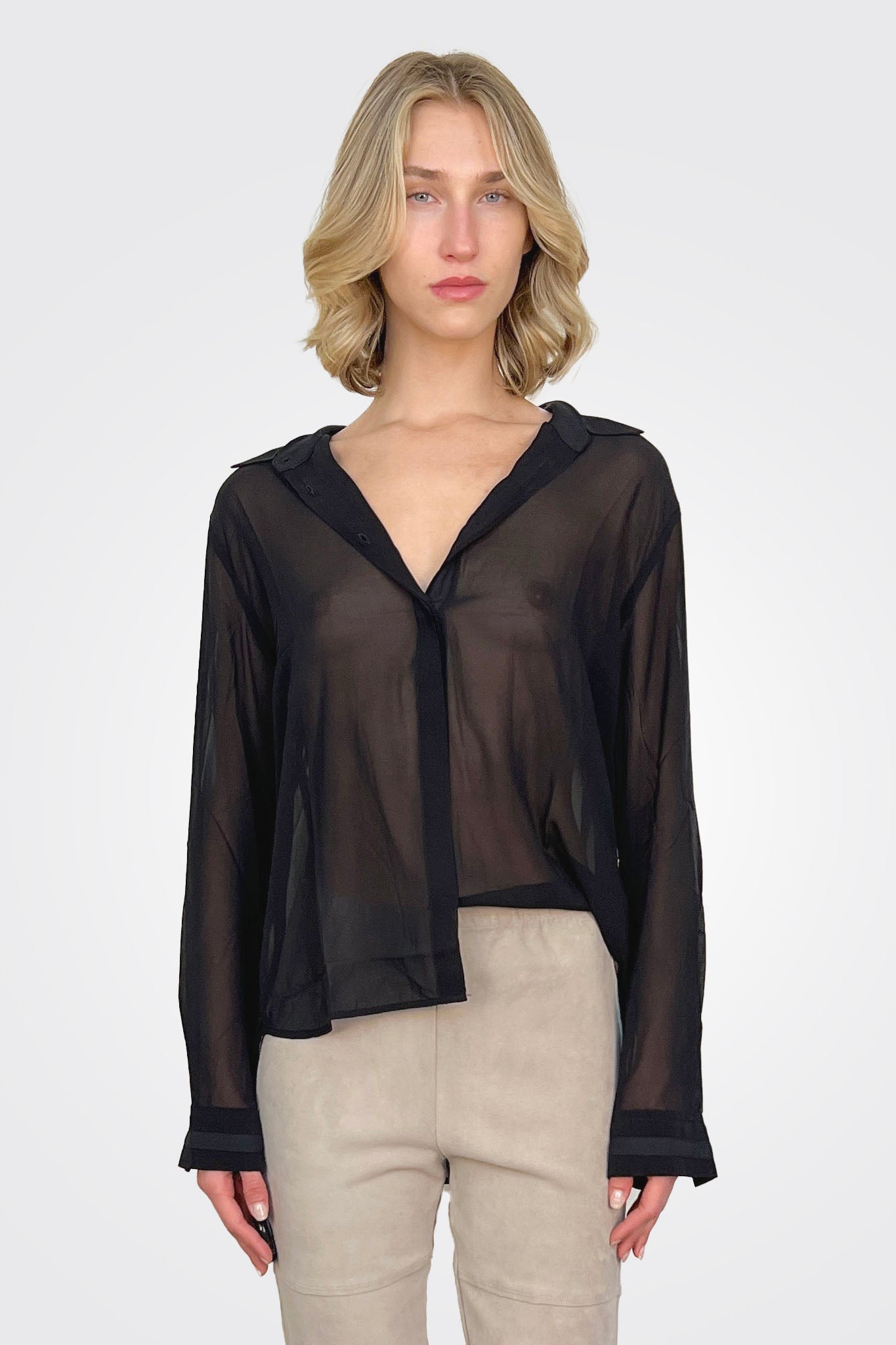 Silk Shirt - Black by Kristensen — alternate view