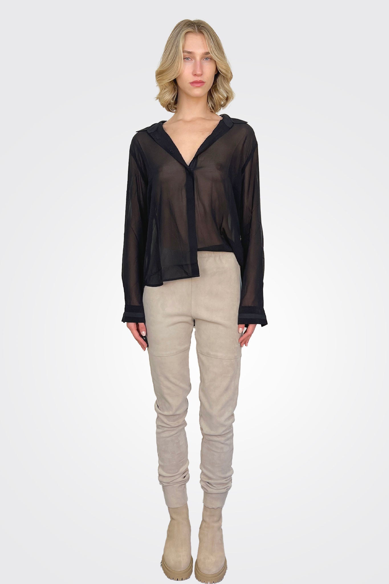 Silk Shirt - Black by Kristensen — view 4