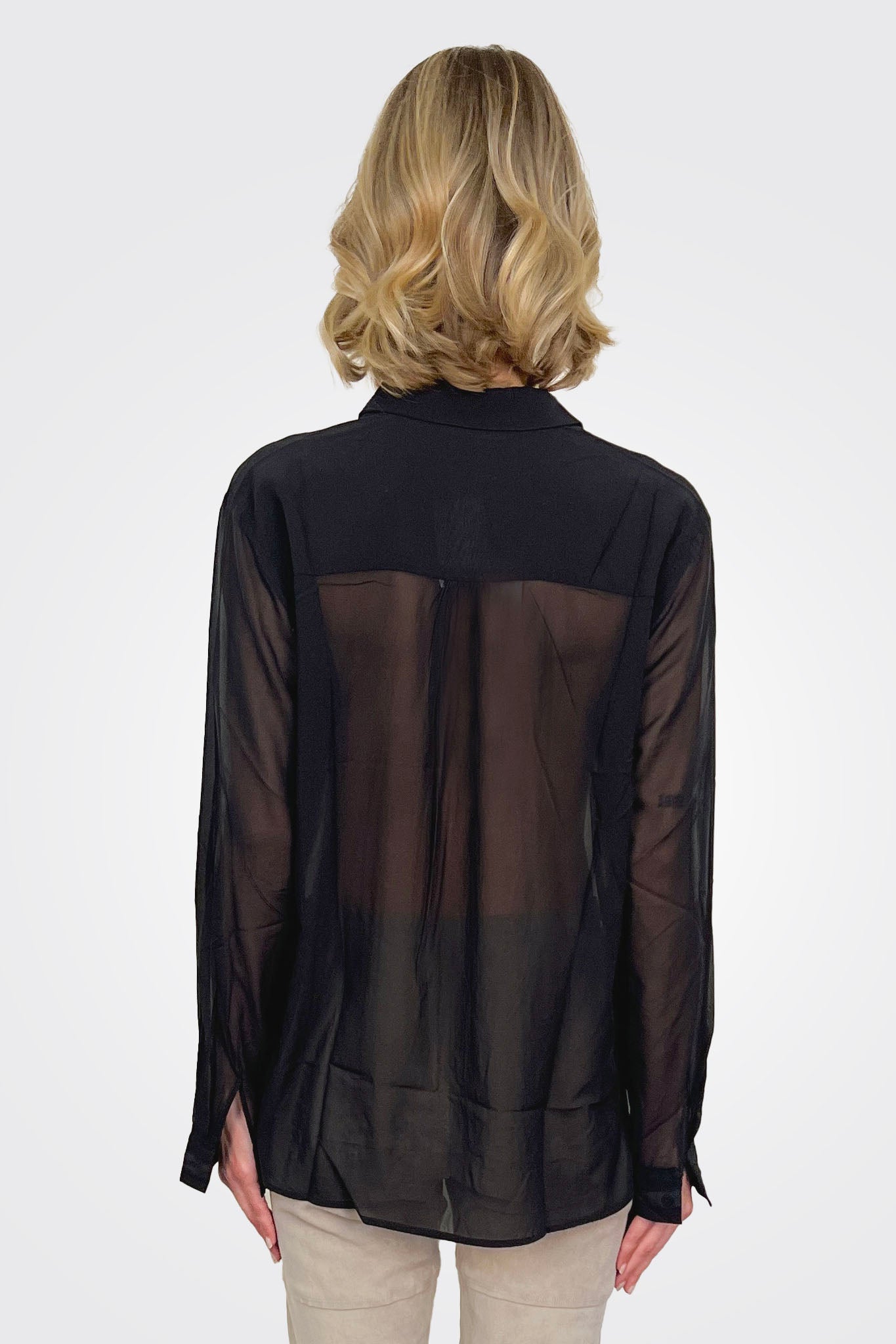 Silk Shirt - Black by Kristensen — view 3