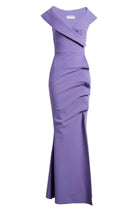 Norc Portrait Collar Mermaid Gown - Dark Lavender by Chiara Boni — view 4