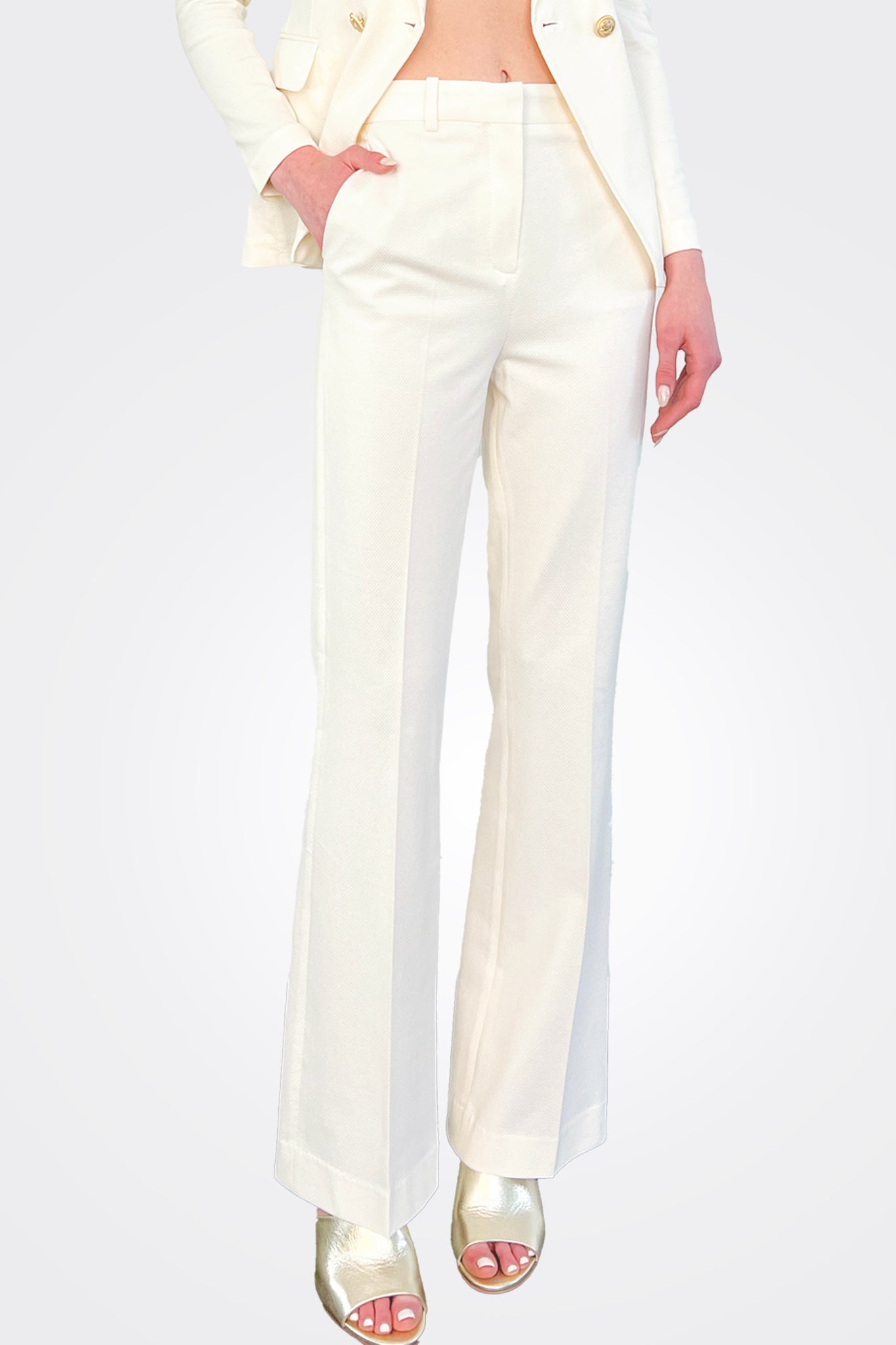 Wide Leg Trousers - Latte by Circolo — alternate view