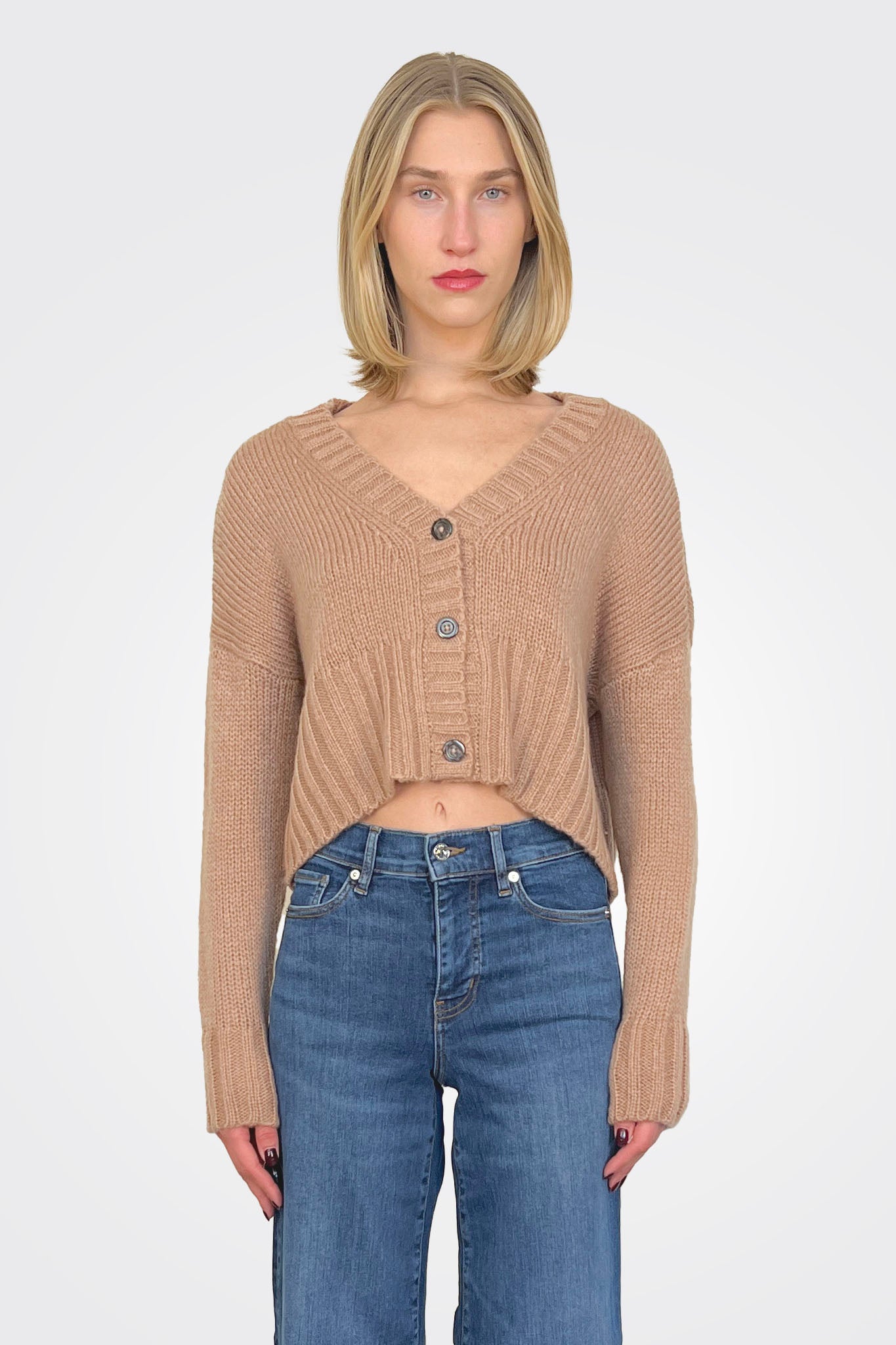 Jac Cropped Knit Cardigan - Latte by Wooden Ships | 25 South Boutiques