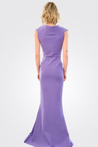 Norc Portrait Collar Mermaid Gown - Dark Lavender by Chiara Boni — view 3