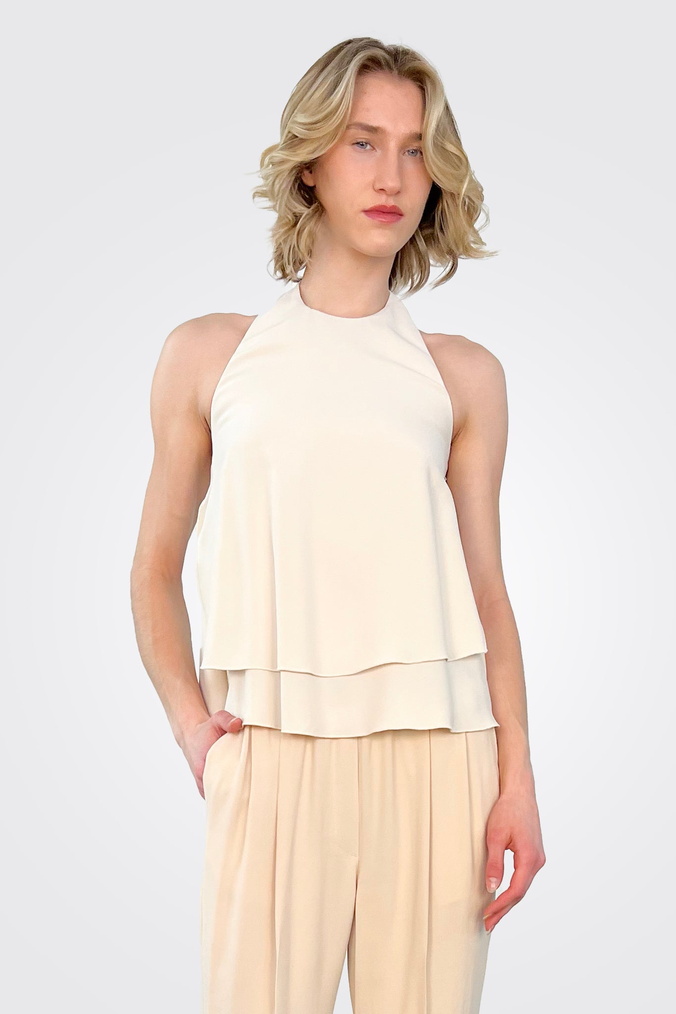 Halter Blouse - Tan by Liviana Conti | 25 South Boutiques