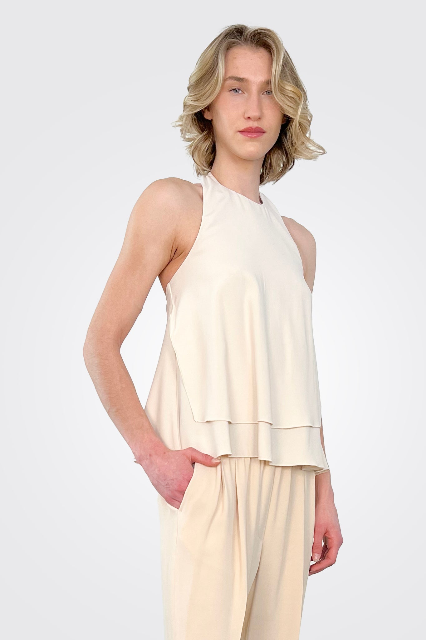 Halter Blouse - Tan by Liviana Conti — view 3