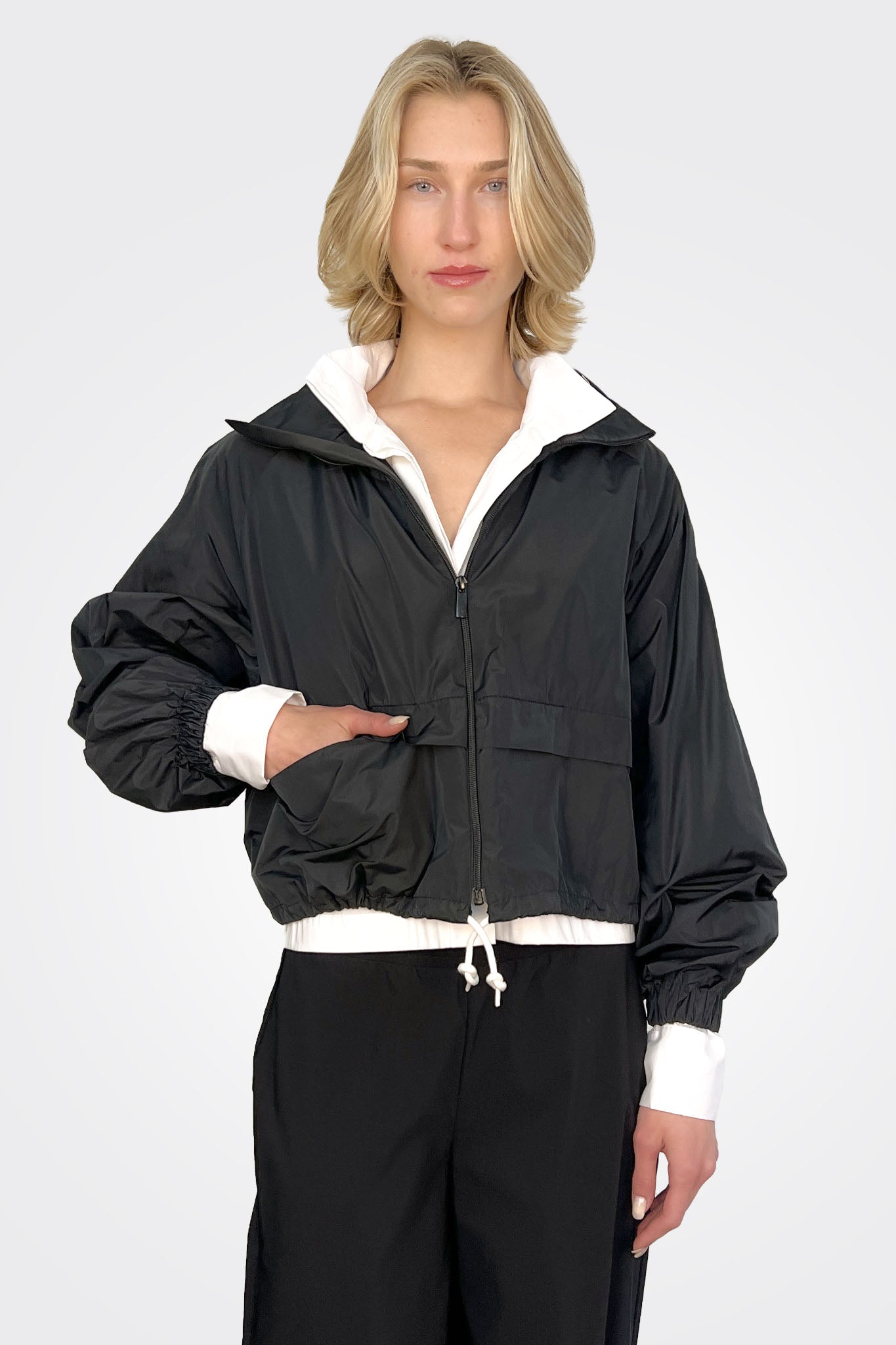 Taffeta Bomber Jacket - Nero by Liviana Conti — alternate view