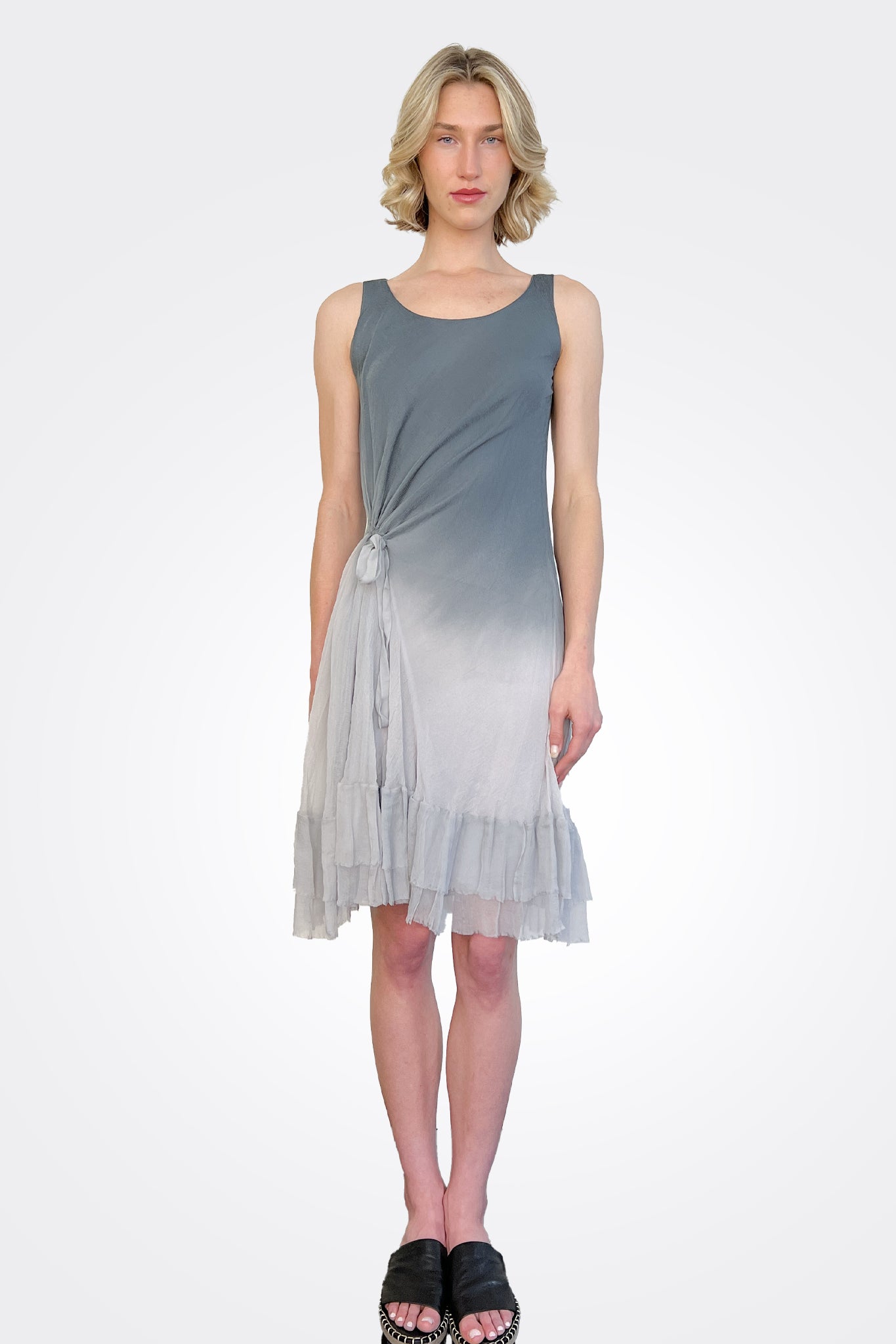 Synched Side Dress - Dark Grey / Light Grey by Viviana Uchitel | 25 South Boutiques