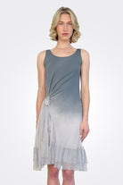 Synched Side Dress - Dark Grey / Light Grey by Viviana Uchitel — alternate view